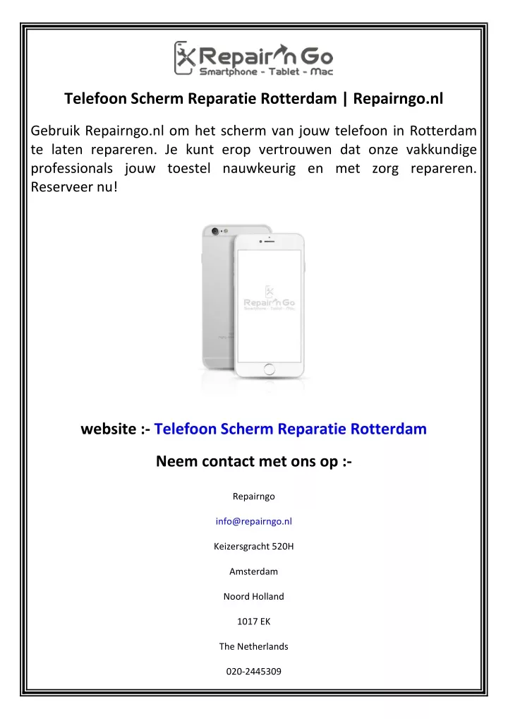 telefoon scherm reparatie rotterdam repairngo nl