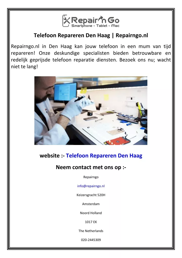 telefoon repareren den haag repairngo nl