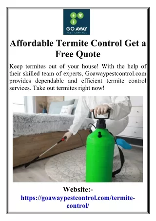 Affordable Termite Control Get a Free Quote