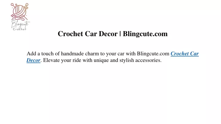 crochet car decor blingcute com