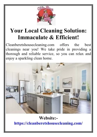 Your Local Cleaning Solution Immaculate & Efficient!