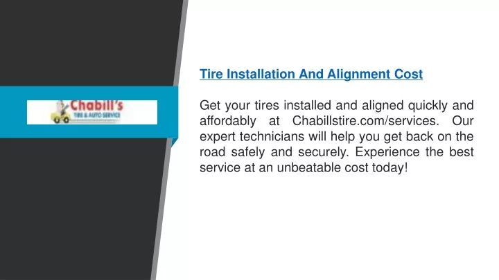 tire installation and alignment cost get your