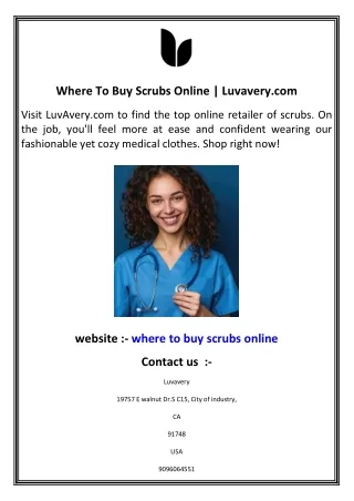 Where To Buy Scrubs Online  Luvavery.com