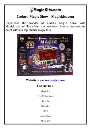 Cadaco Magic Show  Magickits.com