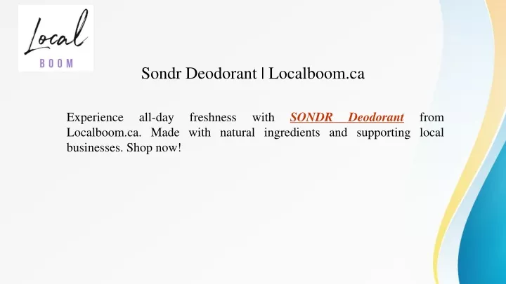 sondr deodorant localboom ca