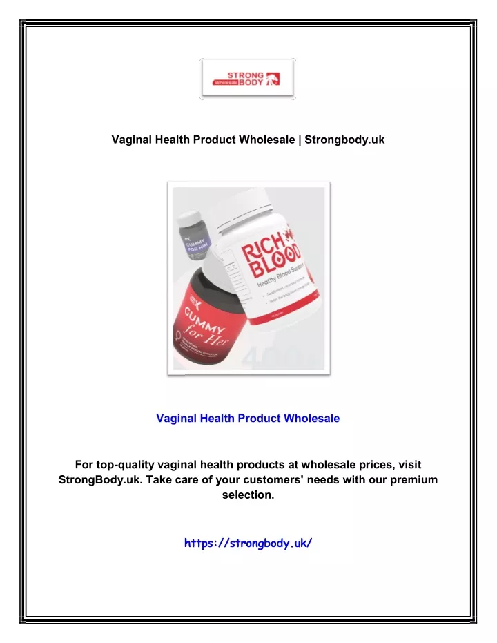 vaginal health product wholesale strongbody