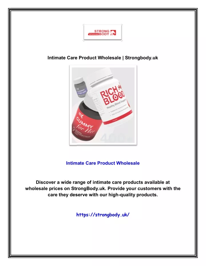 intimate care product wholesale strongbody