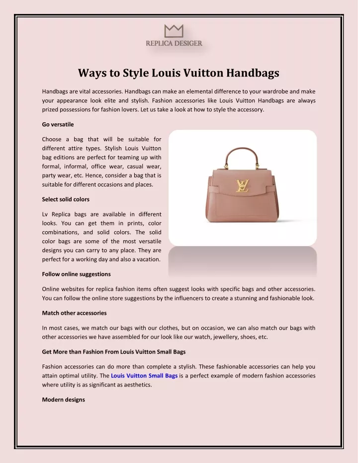 ways to style louis vuitton handbags