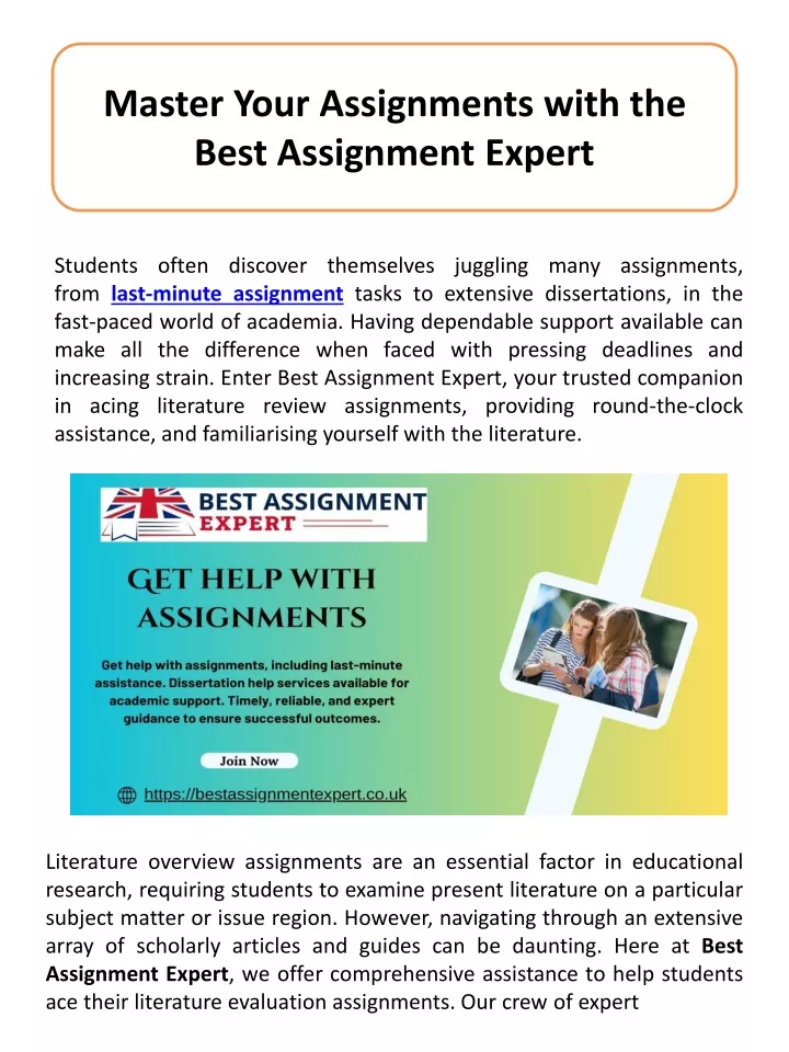 master your assignments with the best assignment