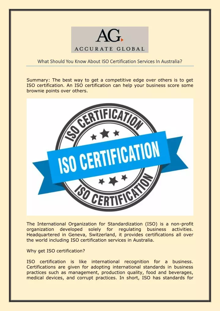 what should you know about iso certification