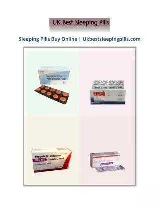Sleeping Pills Buy Online | Ukbestsleepingpills.com