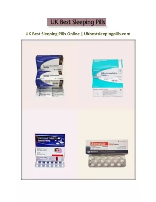 UK Best Sleeping Pills Online | Ukbestsleepingpills.com