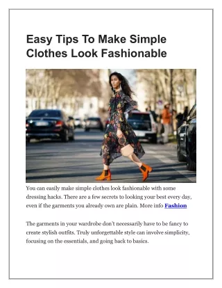 Easy Tips To Make Simple Clothes Look Fashionable