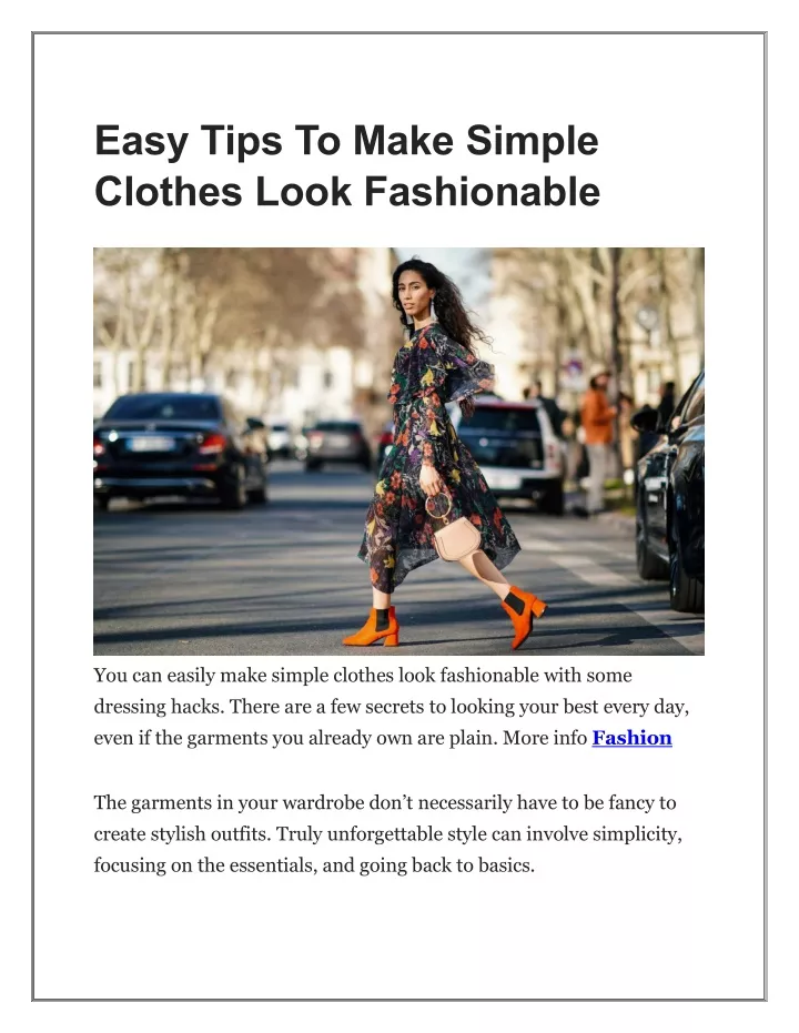 easy tips to make simple clothes look fashionable