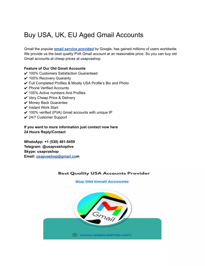 buy usa uk eu aged gmail accounts