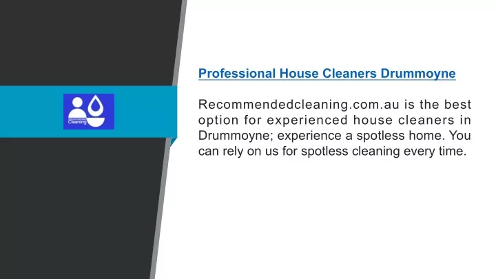 professional house cleaners drummoyne