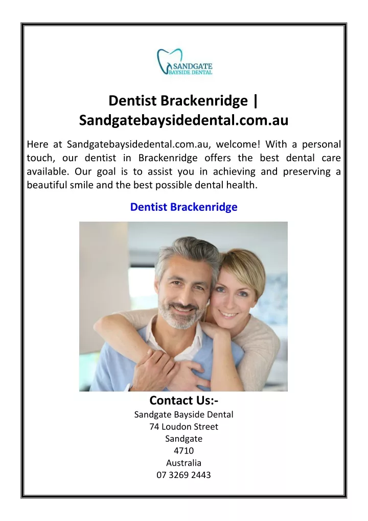 dentist brackenridge sandgatebaysidedental com au