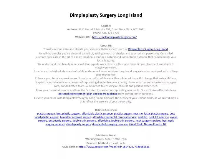 dimpleplasty surgery long island