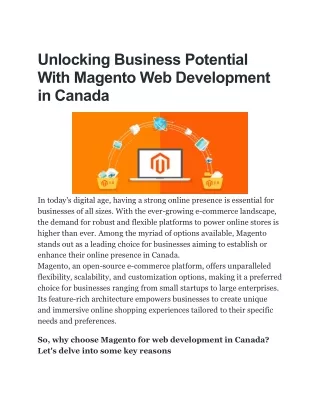 Magento Web Development in Canada