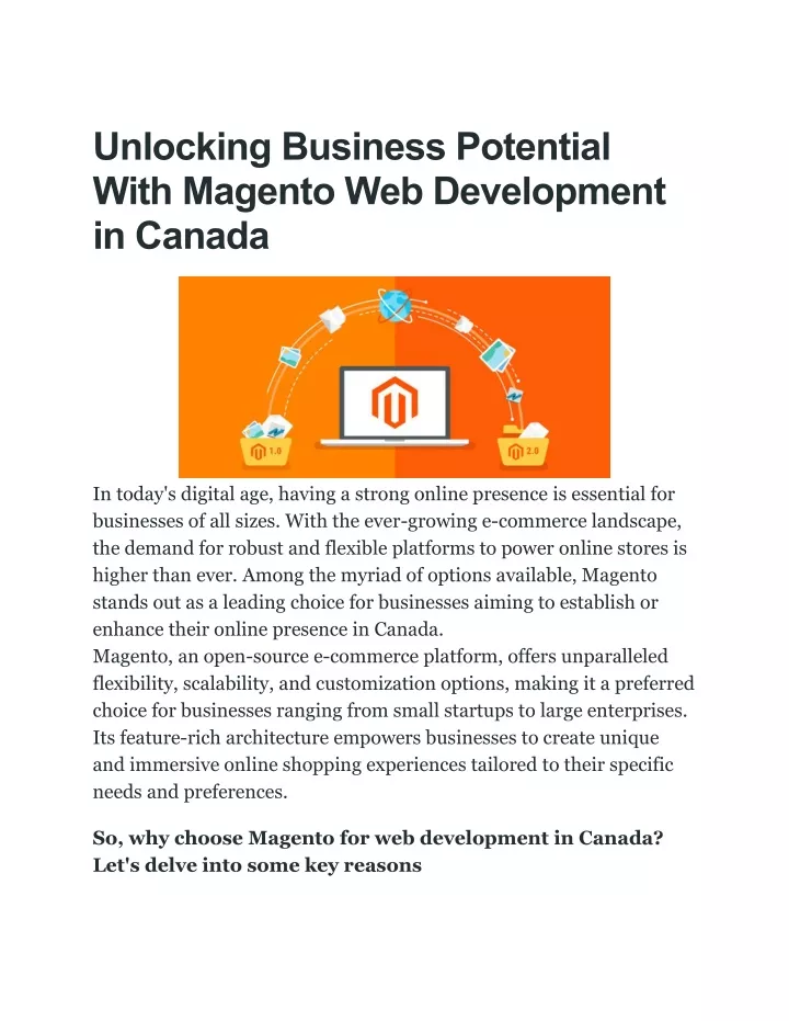 unlocking business potential with magento