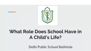 What Role Does School Have in A Child's Life