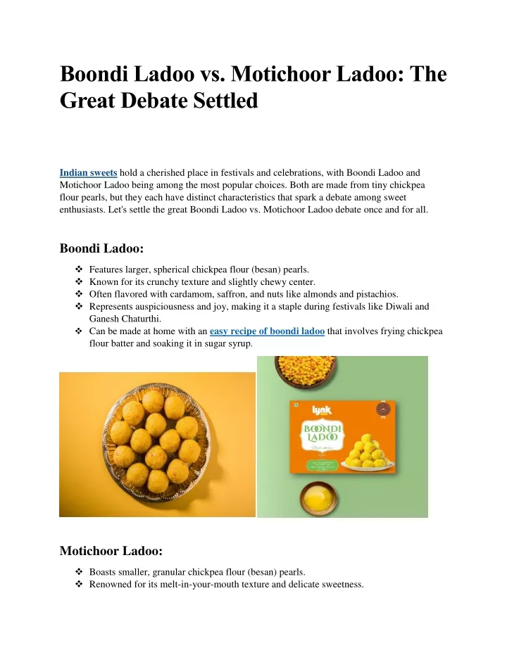 boondi ladoo vs motichoor ladoo the great debate