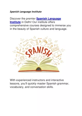Spanish Language Institute | institutesindelhi