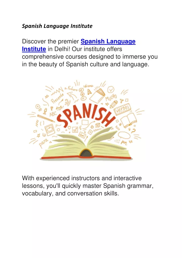 spanish language institute discover the premier