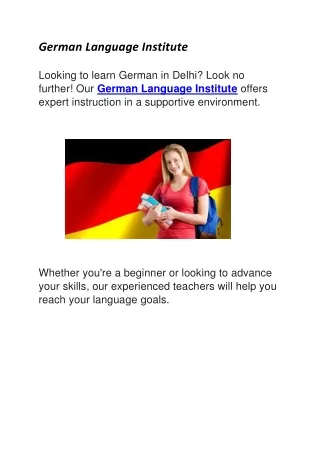 German Language Institute | institutesindelhi