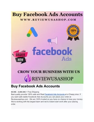 Buy Facebook Ads Accounts