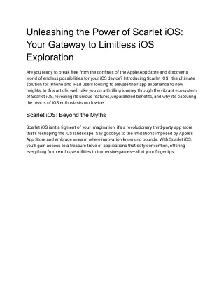 Unleashing the Power of Scarlet iOS: Your Gateway to Limitless iOS Exploration