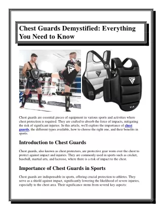 Chest Guards Demystified Everything You Need to Know