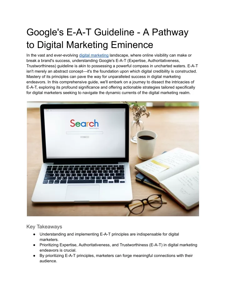 google s e a t guideline a pathway to digital