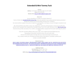 Extended & Mini Tummy Tuck