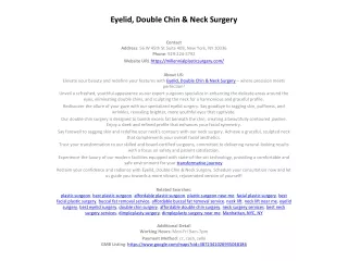 Eyelid, Double Chin & Neck Surgery
