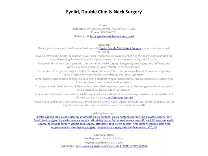 eyelid double chin neck surgery