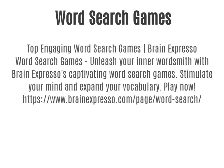 word search games