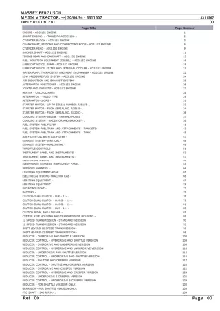 Massey Ferguson MF 354 V TRACTOR Parts Catalogue Manual Instant Download