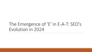 the emergence of e in e a t seo s evolution