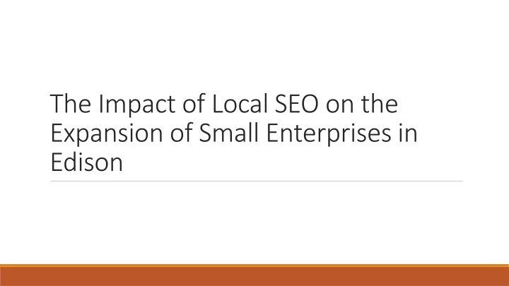 the impact of local seo on the expansion of small