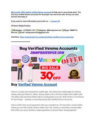 Benefits Of Buy Verified Venmo Account