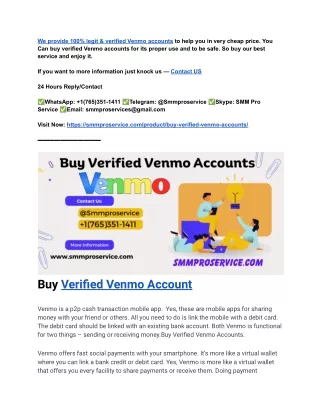 How to buy verified venmo account from smmproservice