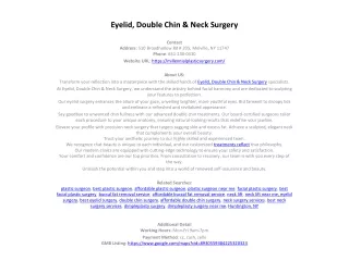 Eyelid, Double Chin & Neck Surgery