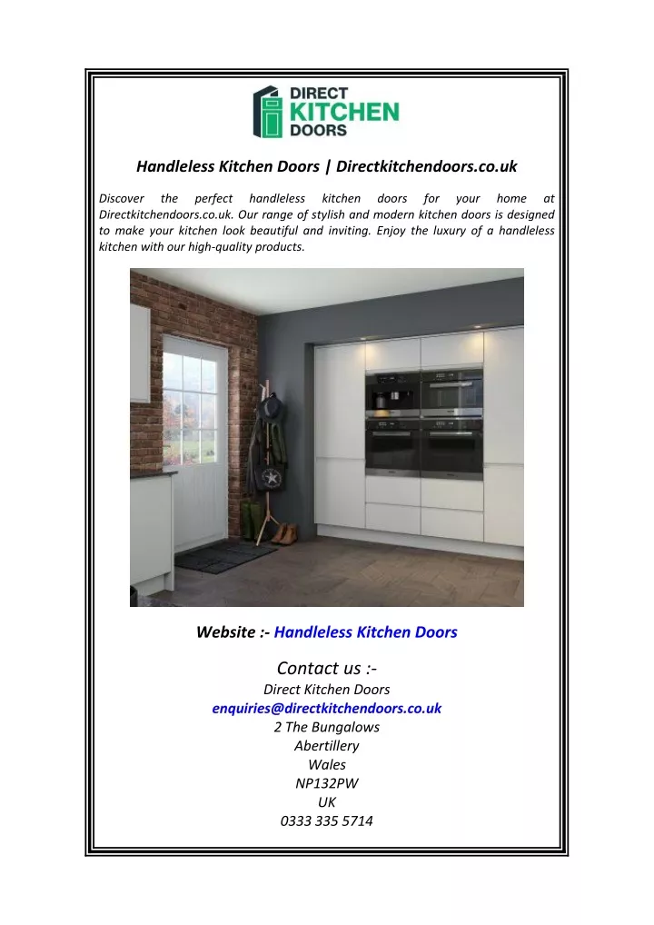 handleless kitchen doors directkitchendoors co uk