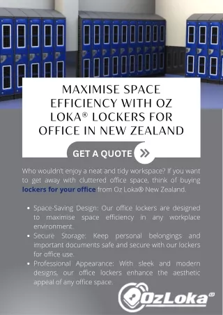 Maximise Space Efficiency with Oz Loka® Lockers for Office in New Zealand