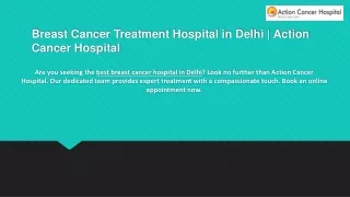 Breast Cancer Hospital in Delhi | Action Cancer Hospital