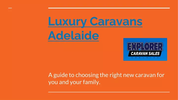 luxury caravans adelaide
