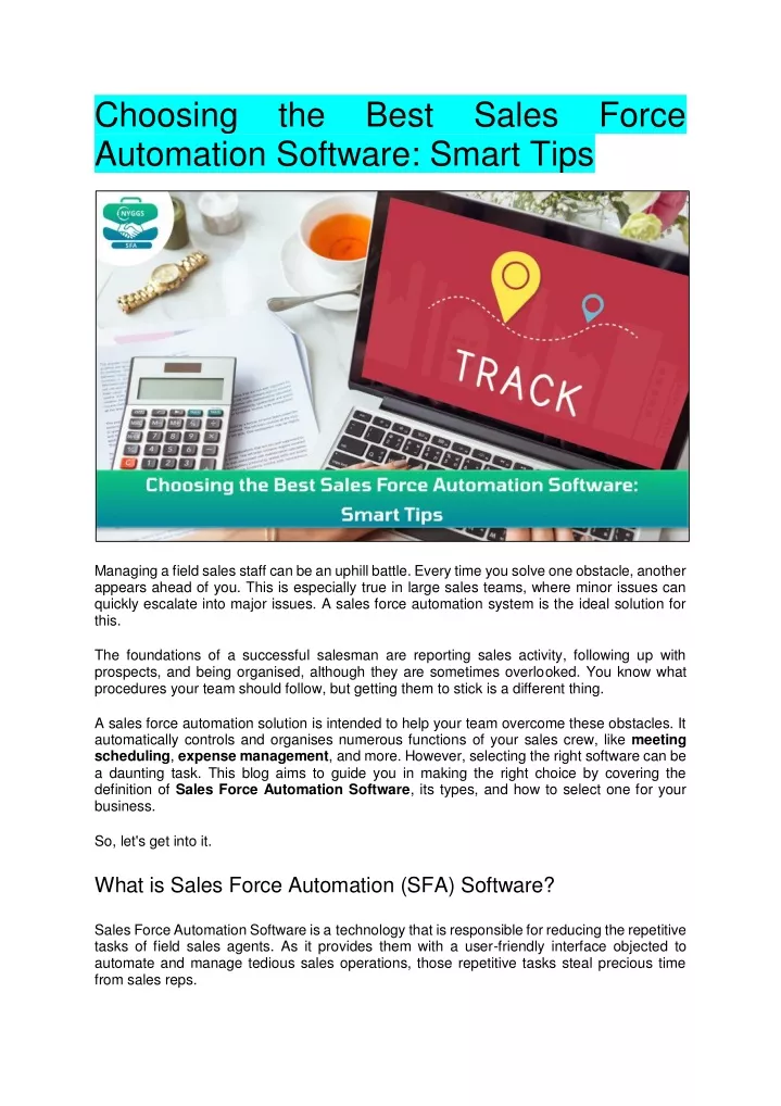 choosing the best sales force automation software
