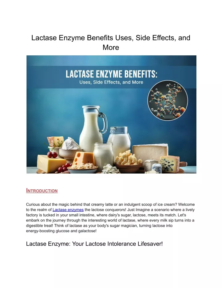 lactase enzyme benefits uses side effects and more