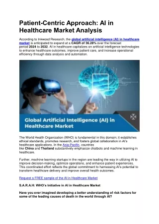 Patient-Centric Approach: AI in Healthcare Market Analysis